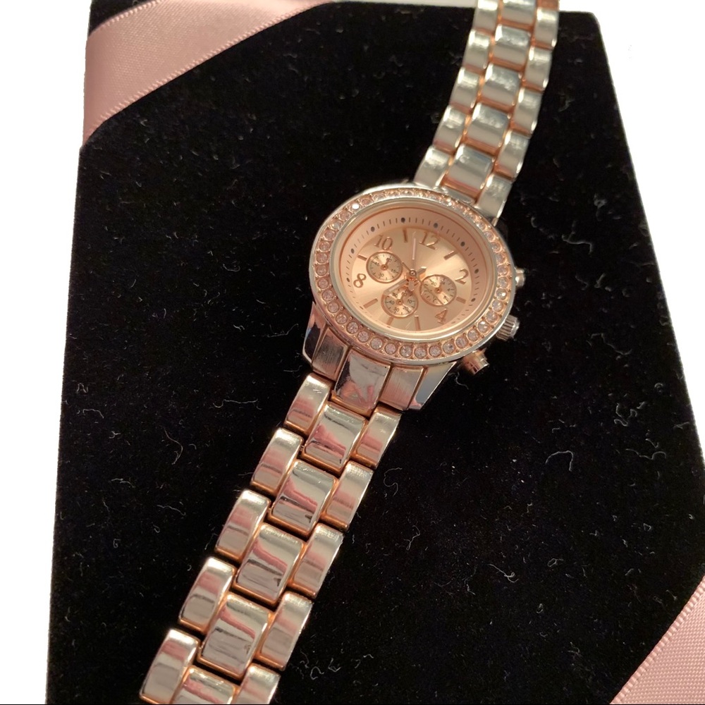 Rose Gold Rhinestone Watch - Picture 3 of 6